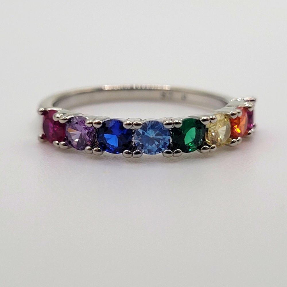 Silver PRIDE ring, size 6. Charmed Aroma jewelry.